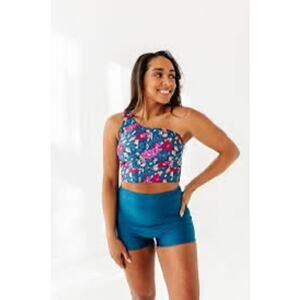 Livy & Kate 2 piece Swim Suit Navy Swim Short Size XL One Shoulder Tankini 2XL